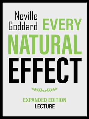 cover image of Every Natural Effect--Expanded Edition Lecture